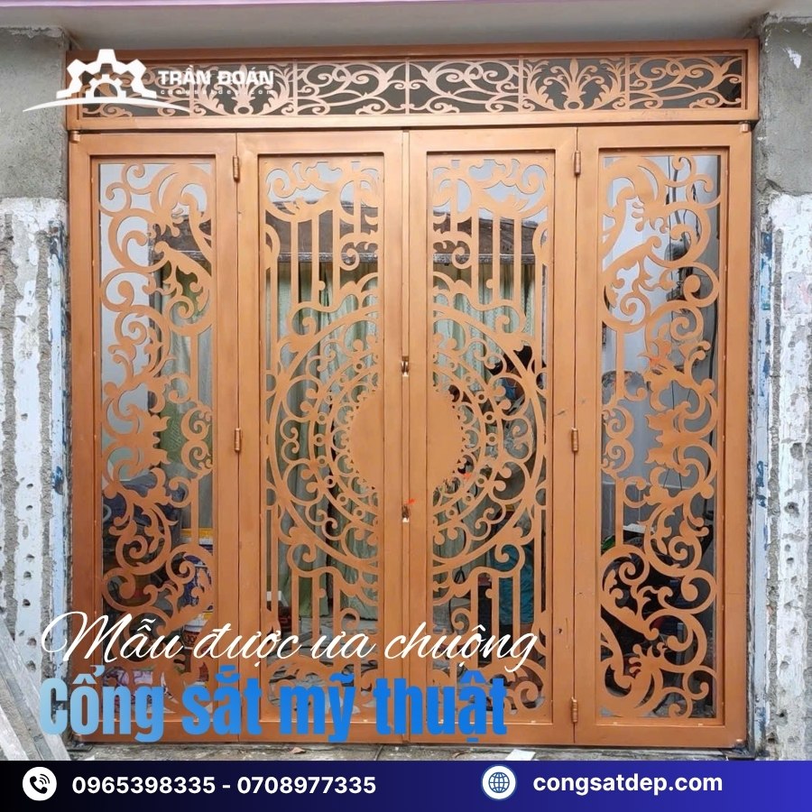 Mẫu cổng sắt mỹ thuật sang trọng tại Bình Dương
