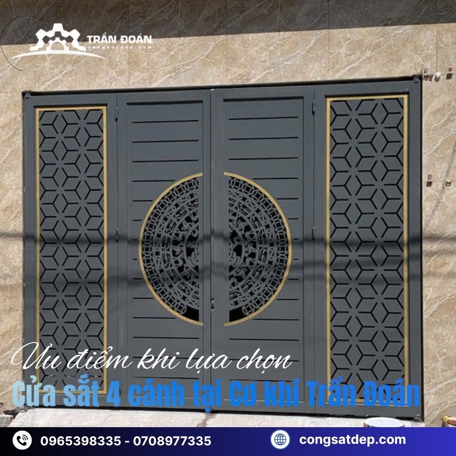 Ưu điểm khi chọn cửa sắt 4 cánh Cơ khí Trần Đoán tại Bình Dương