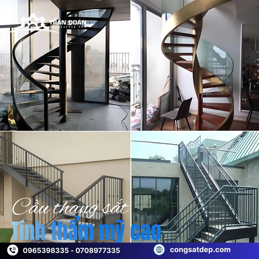 Tính thẩm mỹ cao của cầu thang sắt